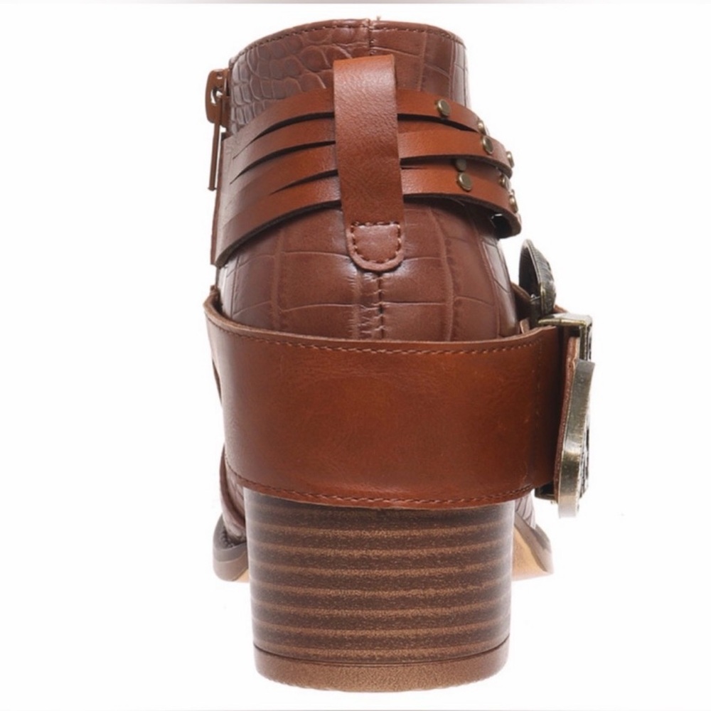 Pierre Dumas Croc-Embossed Ankle Booties - Picture 3 of 3
